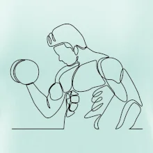 Fitness muž jedním tahem