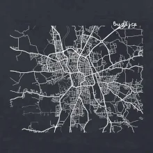 Mapy měst černobílé Budějce