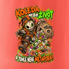 Halloweenský koledník s pytlem strašidelných sladkostí