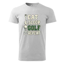 Eat sleep golf repeat typografie