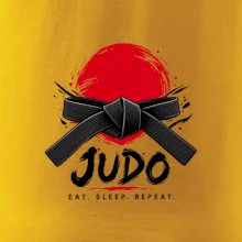 Judo černý pás a červené slunce eat sleep repeat