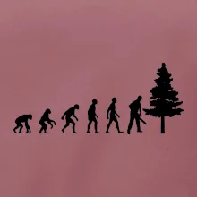 Evoluce dřevorubec - pila a strom