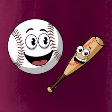 Parové triko - baseballová pálka a míček