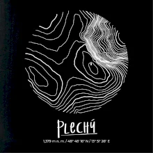 Plechý - vrstevnice v kruhu