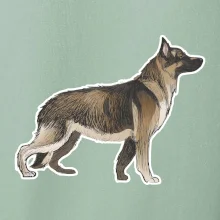 Německý ovčák - hnědý kreslený