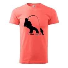 Rybář tahající rybu