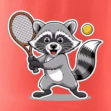 Mýval hraje tenis kreslený