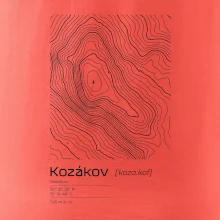 Kozákov - vrstevnice v obdélníku