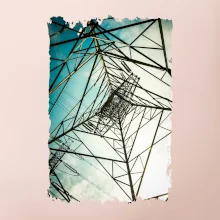 Barevné nebe - stožáry vysokého napětí