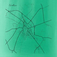 Černobílá mapa Čáslav