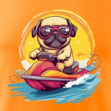 Mops na vodním skútru