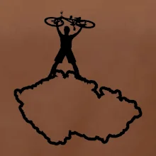 Mapa ČR - cyklista na prsou