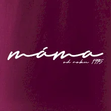 Psací nápis máma s ročníkem