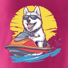 Husky na vodním skútru