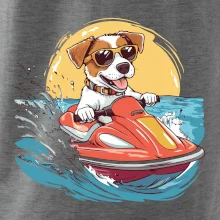 Jack russell teriér na vodním skútru