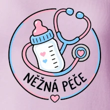 Něžná péče - kruhový znak s lahvičkou