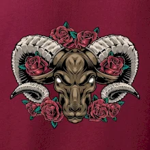 Hlava berana s růžemi