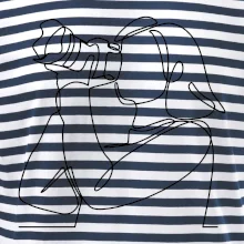 Fotografka stojící jedním tahem