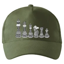 Šachové figurky v řadě - kreslené