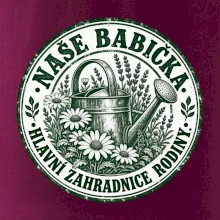 Naše babička hlavní zahradnice rodiny vintage konev