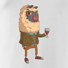 Alpaka s vínem muž