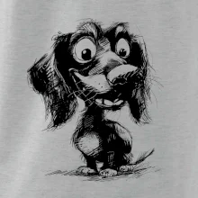 Černobílá karikatura jezevčík