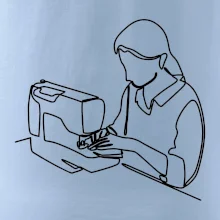 Švadlena a šicí stroj jedním tahem