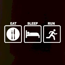 Eat sleep run čtverce