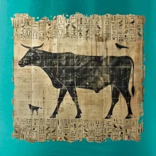 Egyptské hieroglyfy kráva