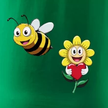 Parové triko - Včela a květina