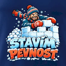 Rodinná vánoční trička - Stavím pevnost táta sněhová bitva