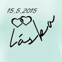 Mikina láska s datumem na rukávu