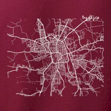 Mapy měst černobílé Budějce