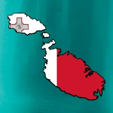 Mapa Malta s vlajkou