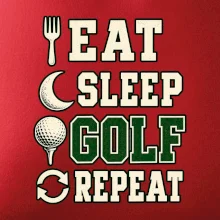 Eat sleep golf repeat typografie