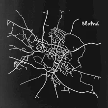 Černobílá mapa Blatná