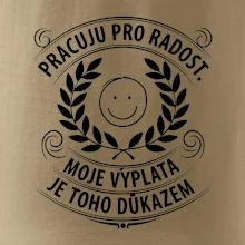 Pracuju pro radost. moje výplata je toho důkazem