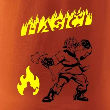 Hasič stojící - nápis hasiči - Velký nápis  na zádech