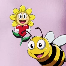 Parové triko - Včela a květina