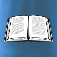 Kniha černobílá otevřená s textem