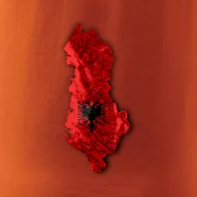 Mapa Albánie reliéf hor
