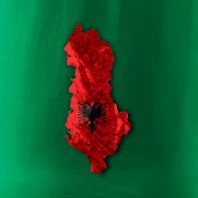 Mapa Albánie reliéf hor