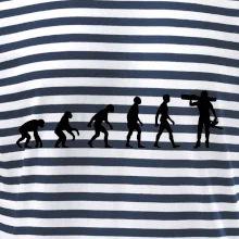 Evoluce dřevorubec - pila a kmen