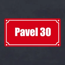 Jméno a věk - uliční cedule - červená