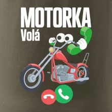 Karikatura motorka chopper volá