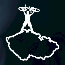 Mapa ČR - cyklista na prsou