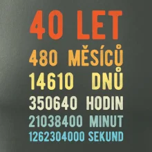 Narozeniny 40 přepočet času