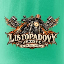 Listopadový motorkář se strojem a ohnivými křídly