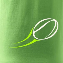 Minimalistický ragbyový míč v pohybu