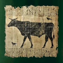 Egyptské hieroglyfy kráva